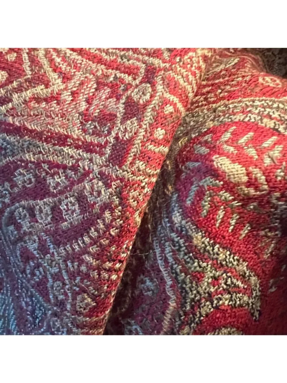 Vintage Wool Pashmina Curtain on Indonesian Hanger 82 Inch